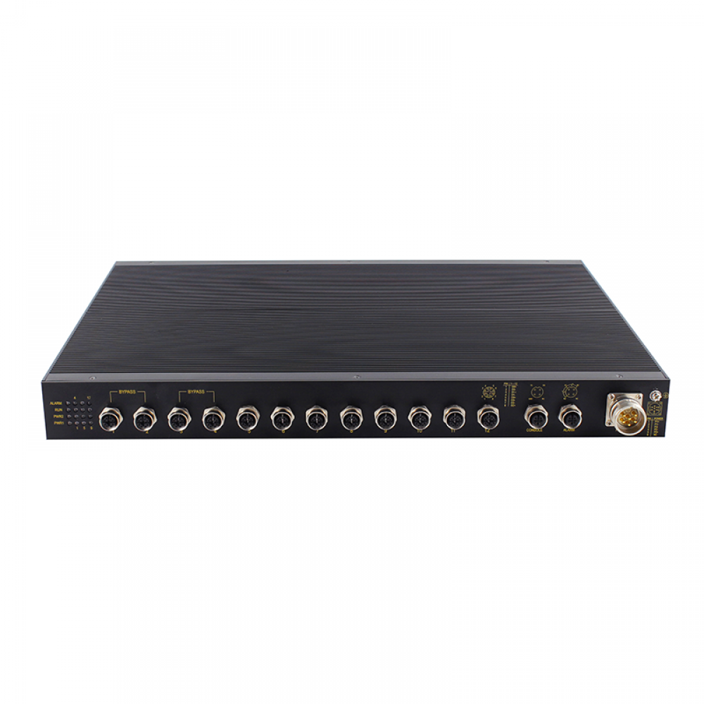 12 full Gigabit M12 ports layer 3 Rack mounting industrial Ethernet switch