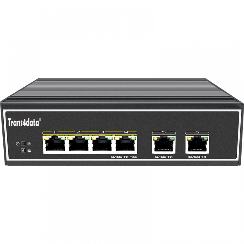 6 ports 100M industrial PoE switch