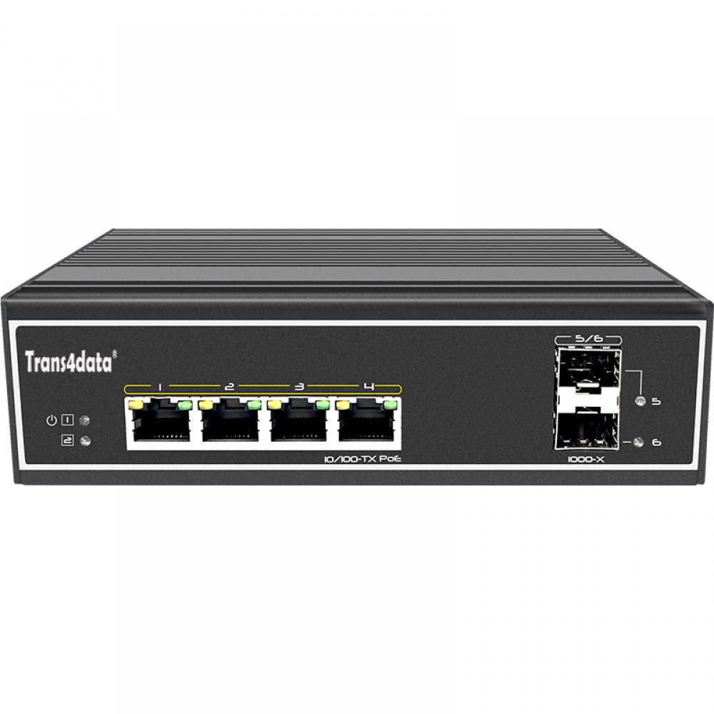 6 ports 100M downlink 1000M uplink industrial PoE switch