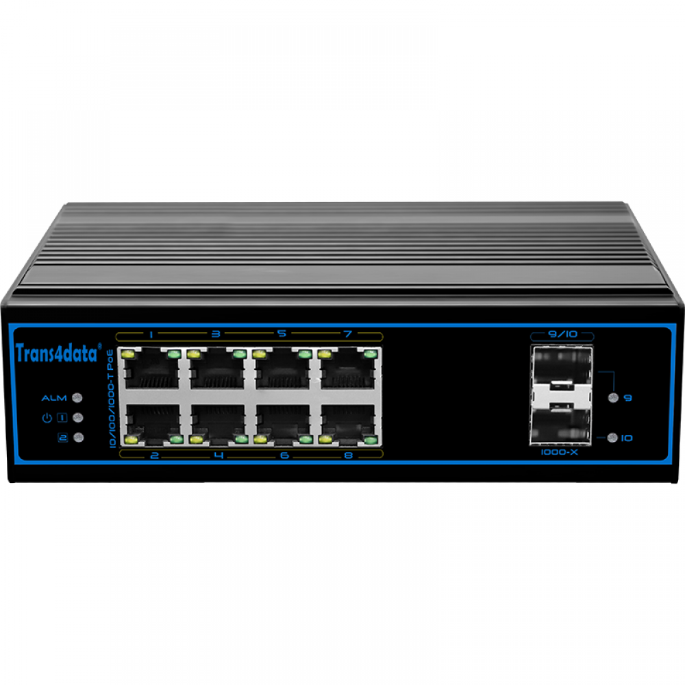 10 ports full gigabit industrial PoE switch