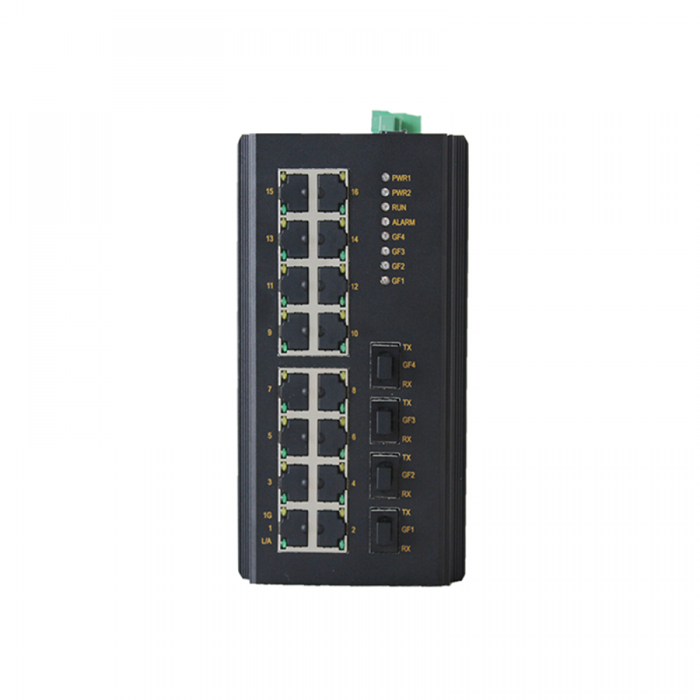 20 ports layer 3 full gigabit Din-rail industrial Ethernet switch