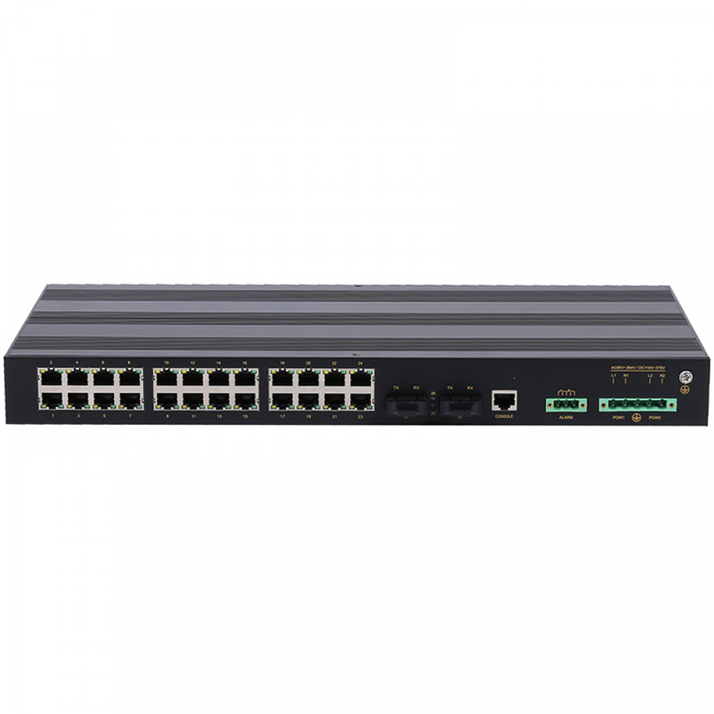 26 ports 10/100M rack-mount layer 2 managed industrial Ethernet switch