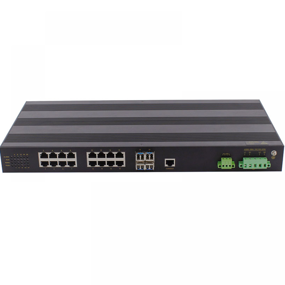 20 Ports full gigabit layer 2 managed rack-mount industrial Ethernet switch