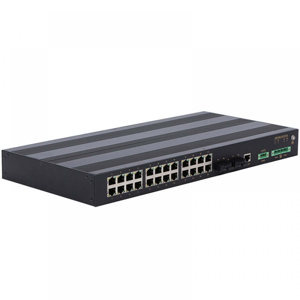 26 ports 10/100M rack-mount layer 2 managed industrial Ethernet switch