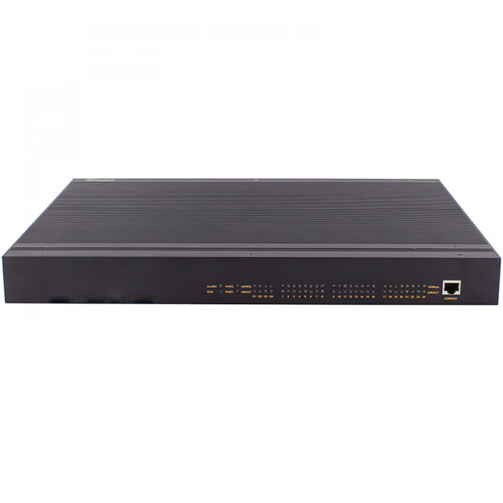 28 ports 10/100M rack-mount layer 2 managed industrial Ethernet switch with 4* gigabit fiber ports uplink