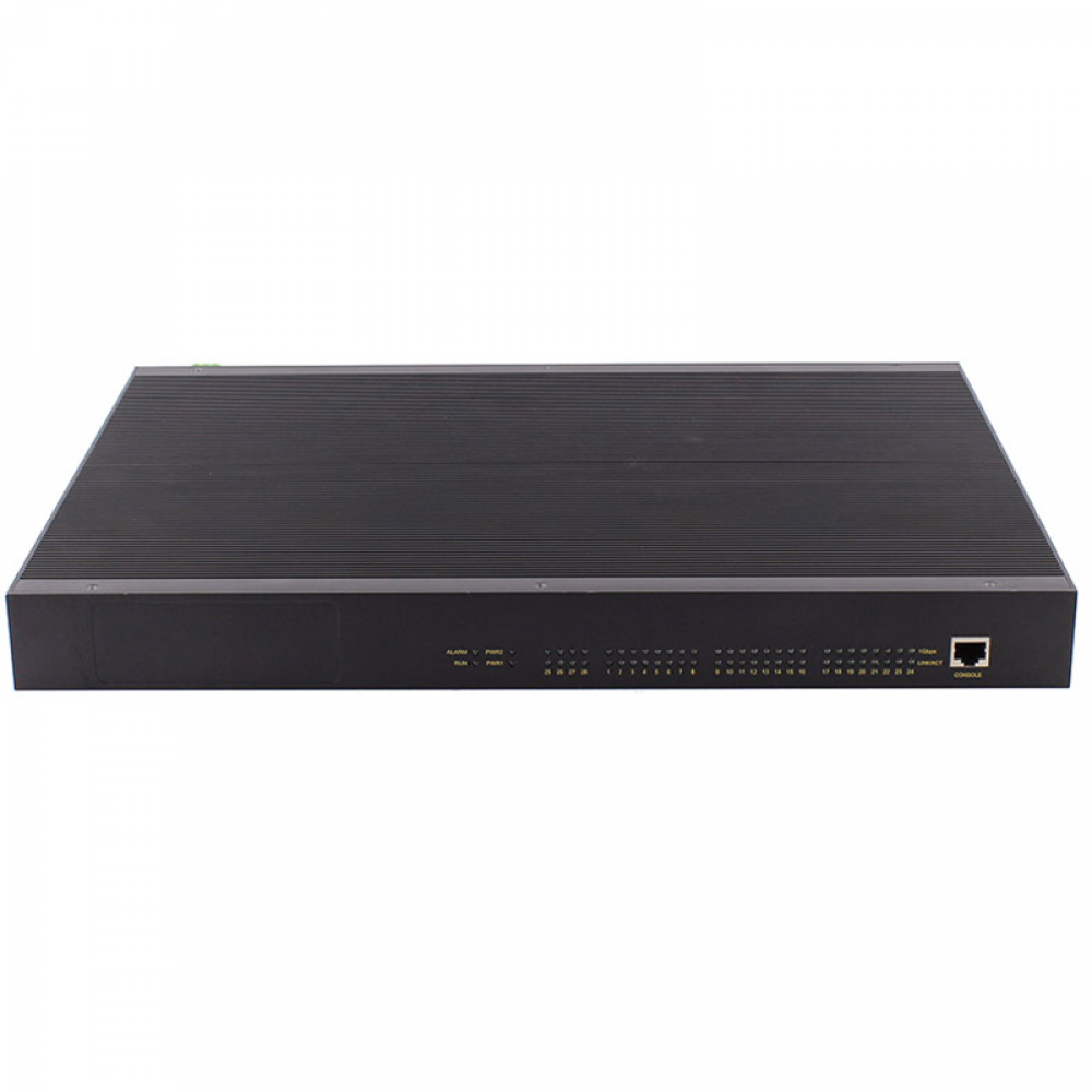 28 ports full Gigabit rack-mounted layer 2 managed industrial Ethernet switch with 8 gigabit Combo ports