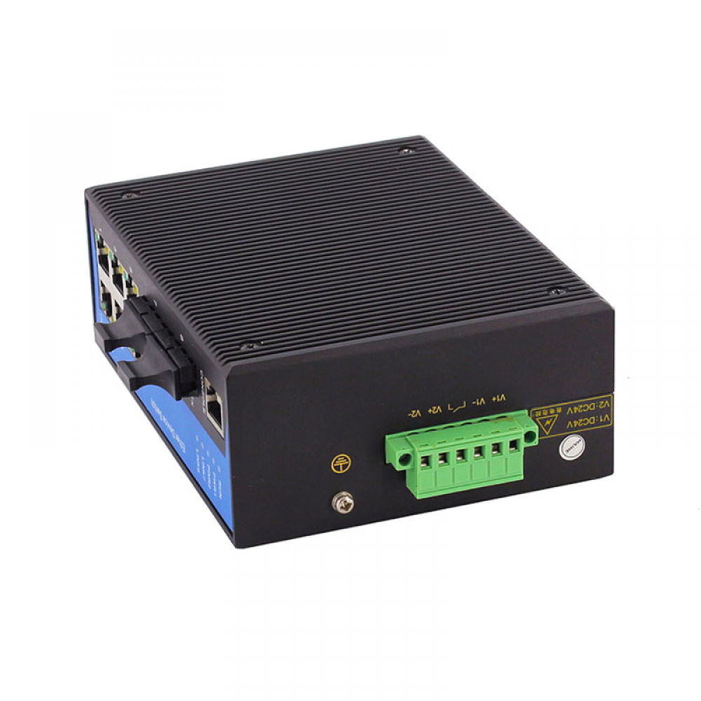 8 Ports 10/100Base layer 2 managed Din-rail industrial Ethernet switch with fiber ports uplink