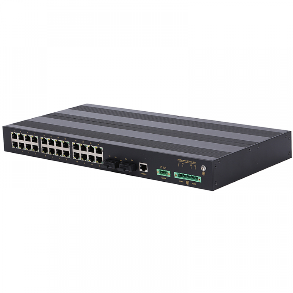 26 ports 10/100M rack-mount layer 2 managed industrial Ethernet switch