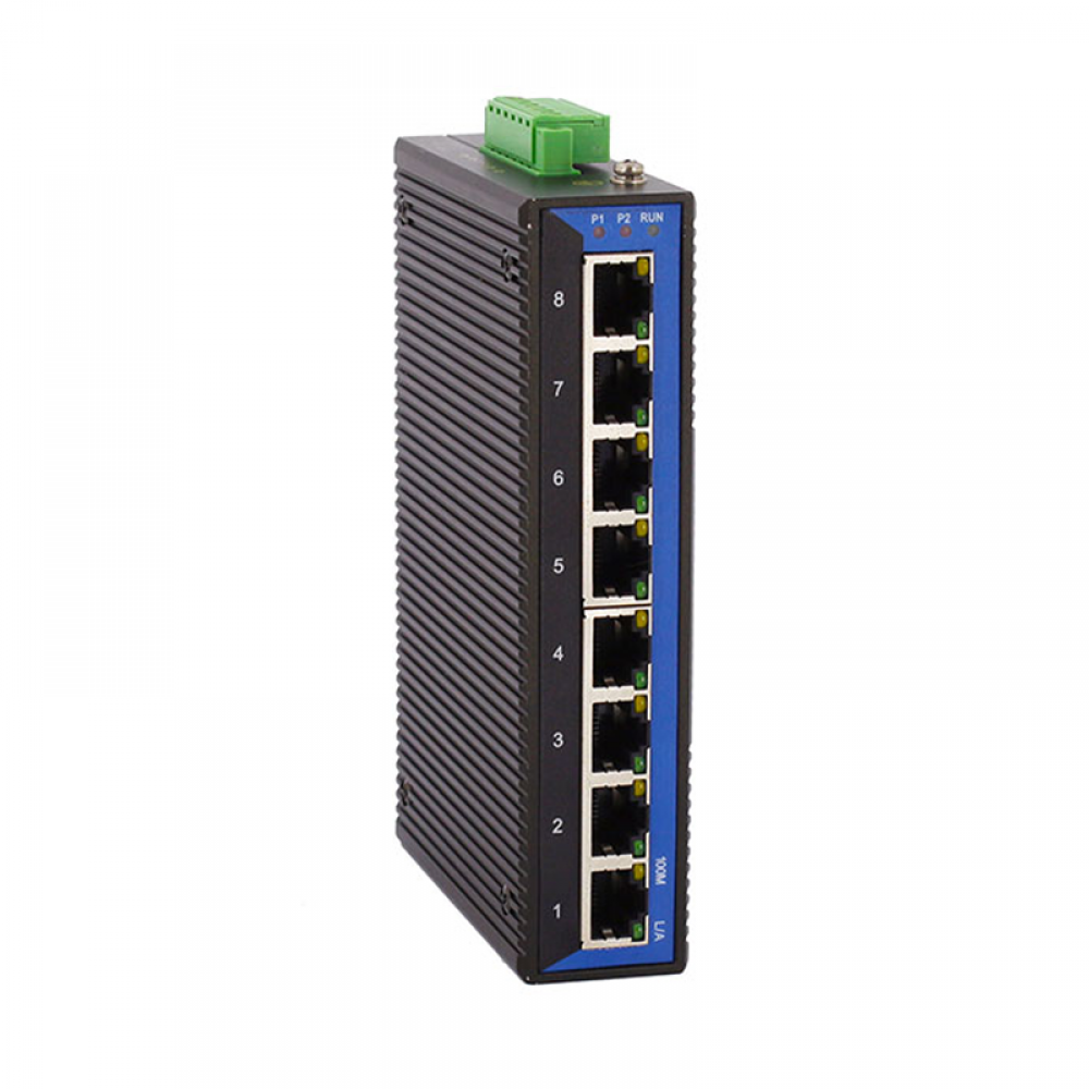 8 ports 10/100M Din-rail mounting unmanaged industrial Ethernet switch