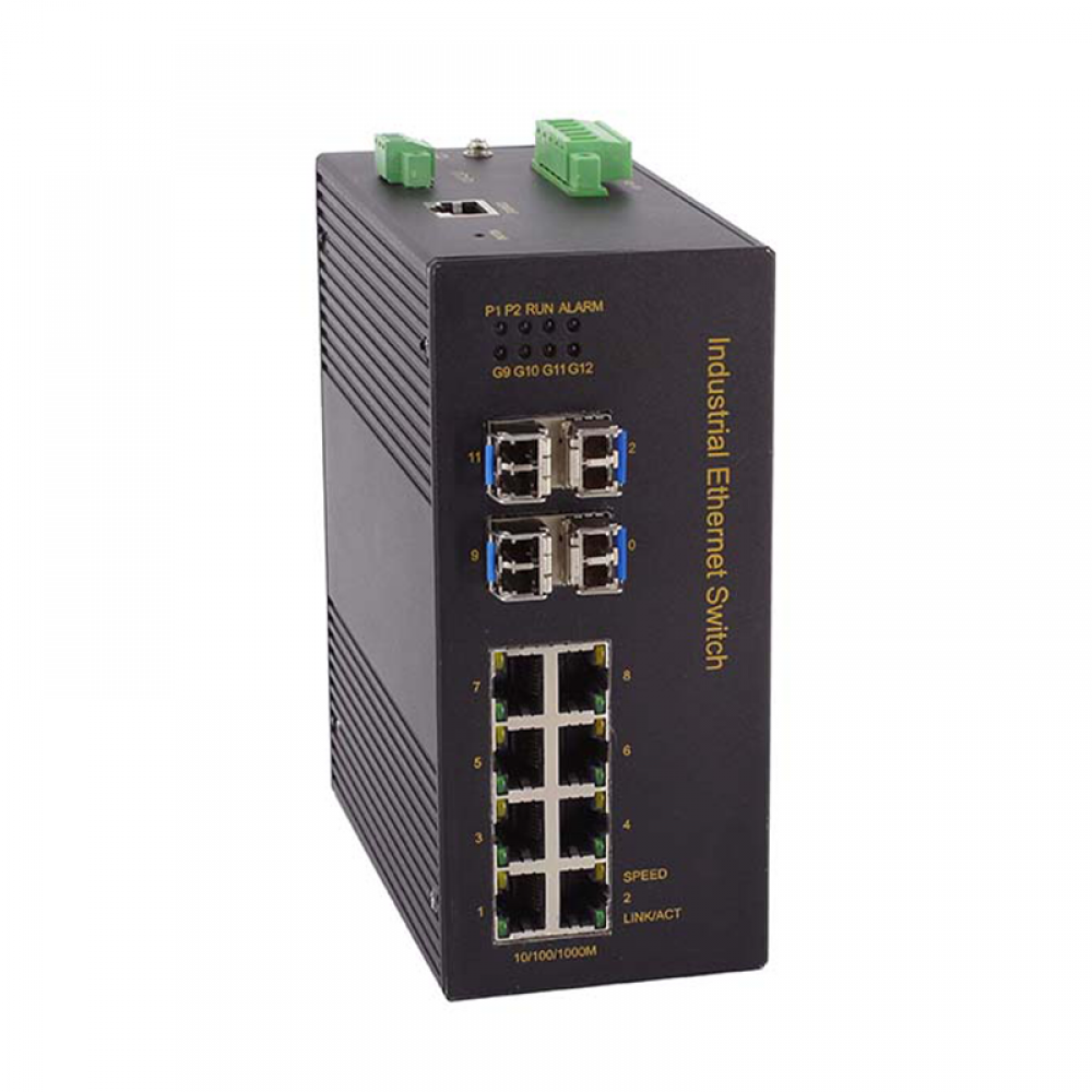 12 ports full gigabit Din-rail mounting unmanaged industrial Ethernet switch