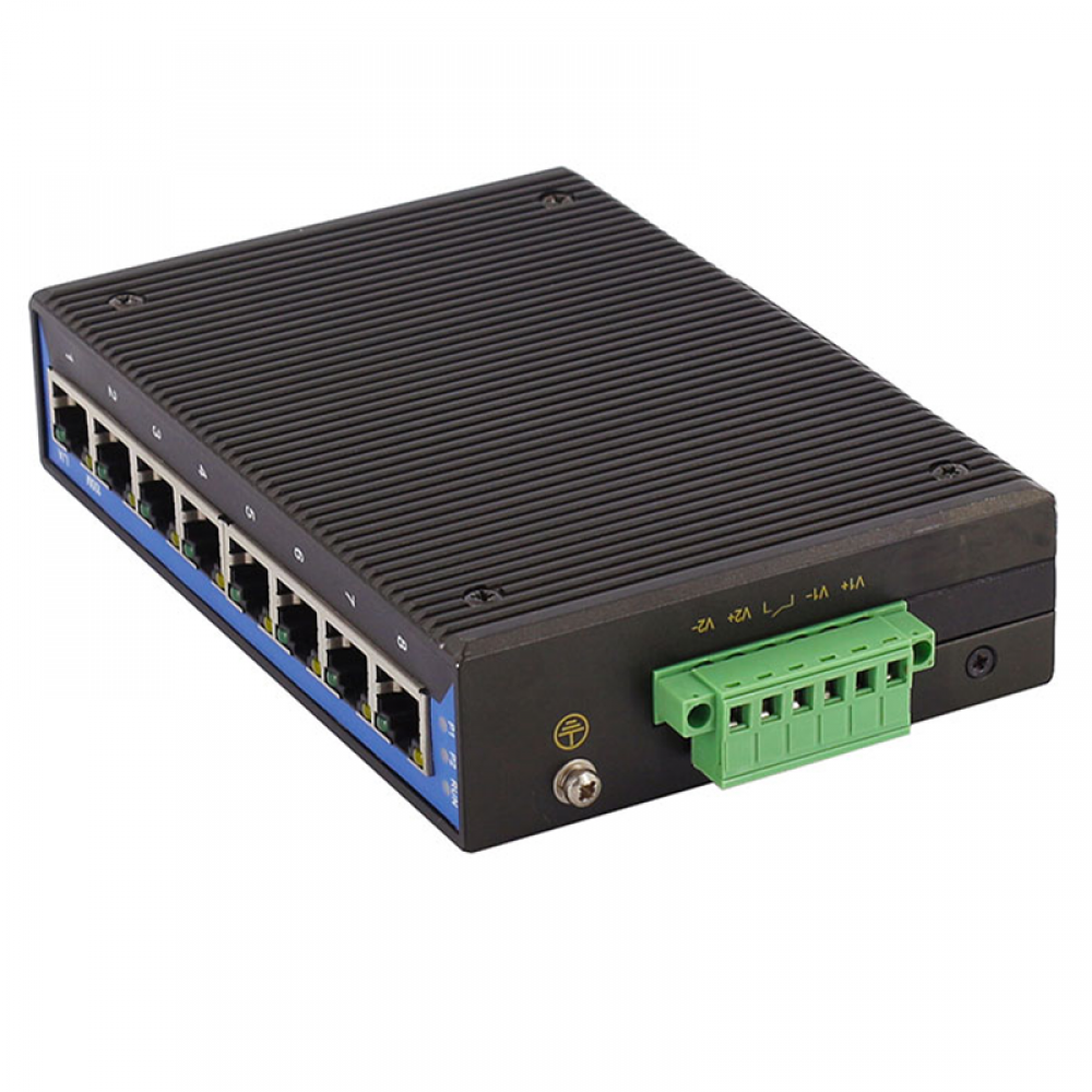 8 ports 10/100M Din-rail mounting unmanaged industrial Ethernet switch