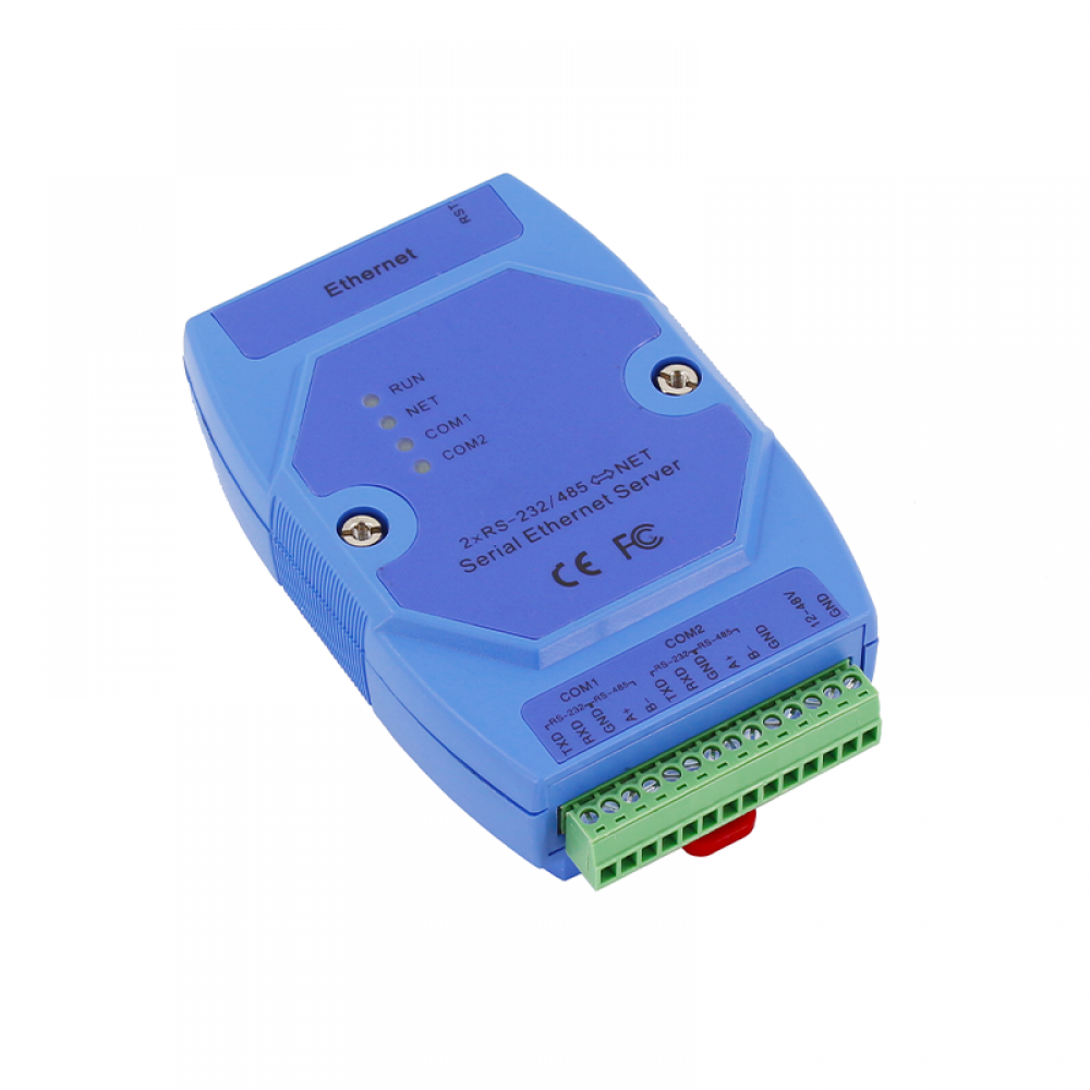 2 ports RS232/RS485/RS422 serial To Ethernet server