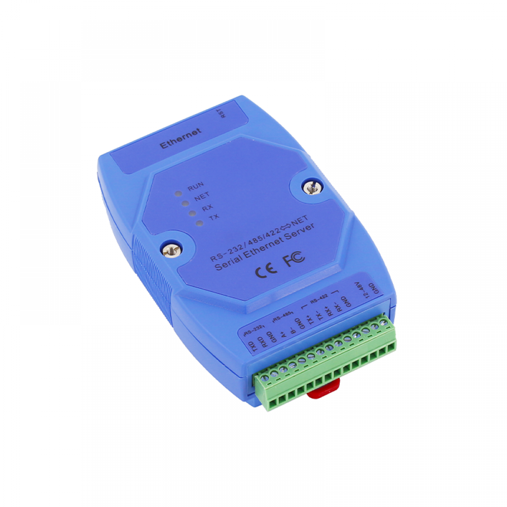 1 ports RS232/RS485/RS422 serial To Ethernet server