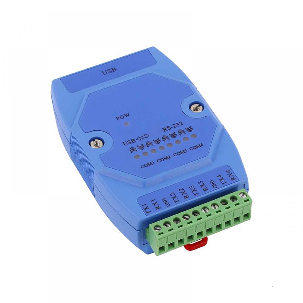 USB to 4 Channels RS232 interface Din-rail mounting converter