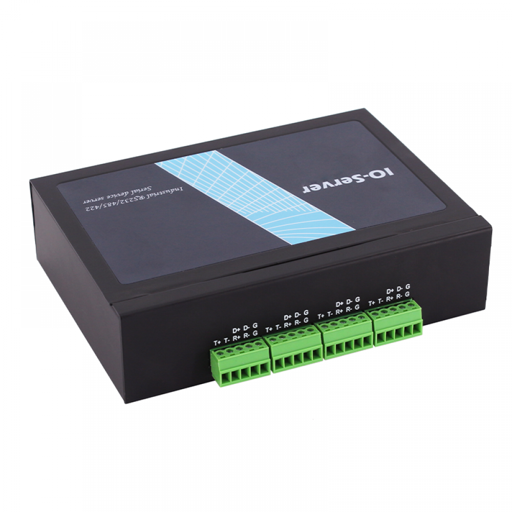 4 ports Din-rail mounting RS232/RS485/RS422 serial To Ethernet server