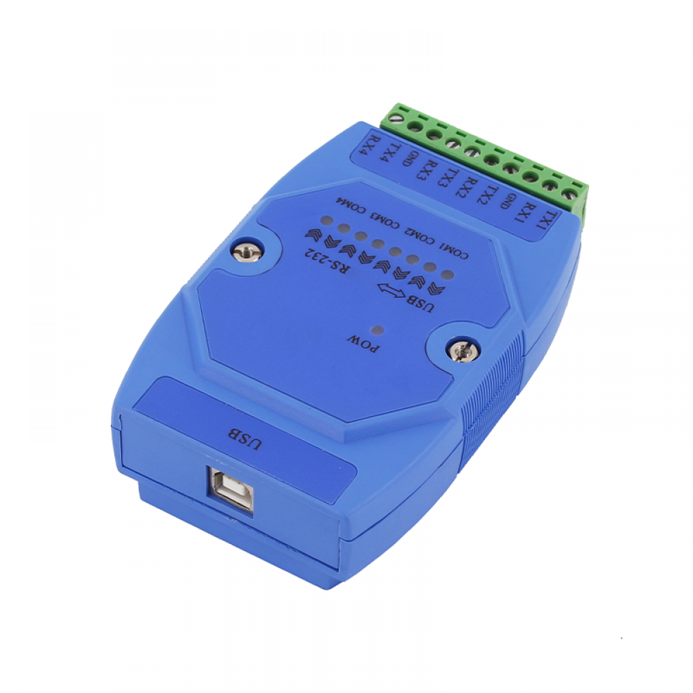 USB to 4 Channels RS232 interface Din-rail mounting converter