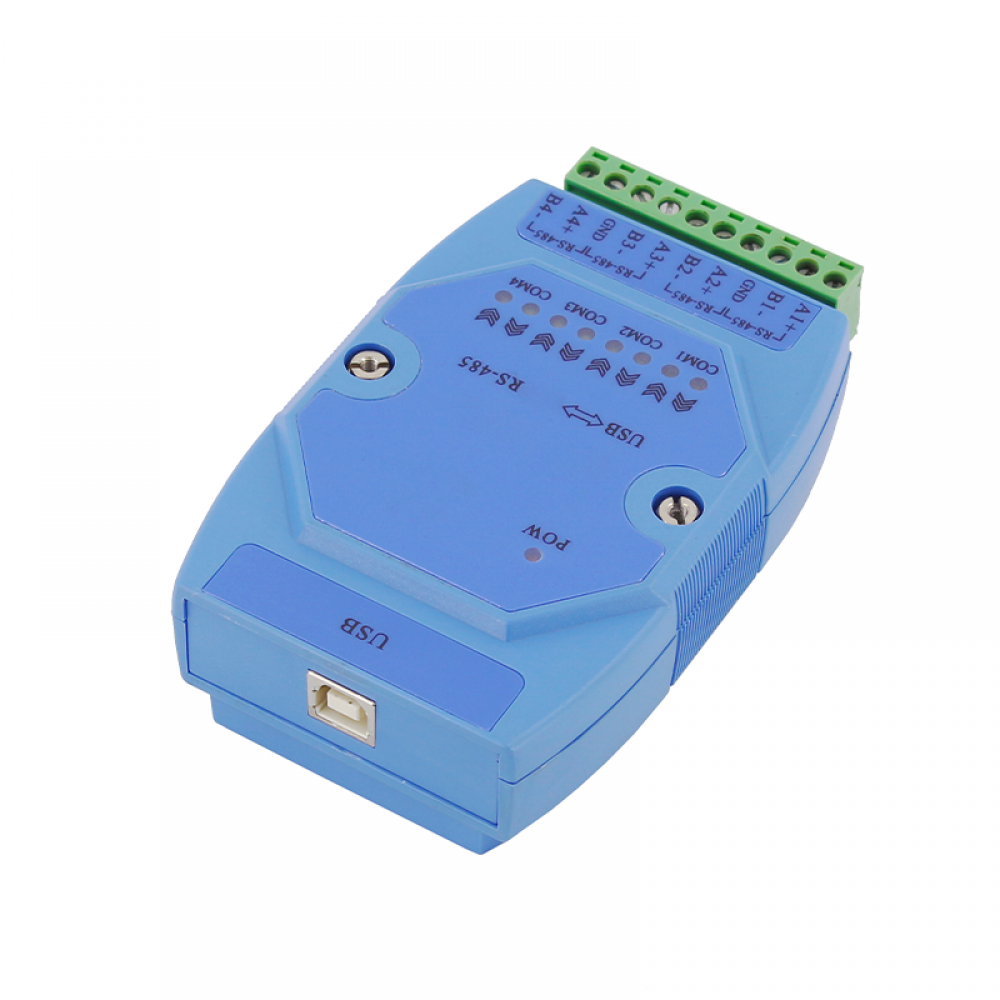 USB to 4 Channels RS485 interface Din-rail mounting converter